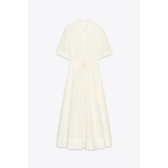 Zara Embroidered Shirt Dress Size XS - Picture 4 of 9